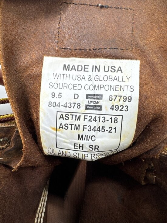 Thorogood Steel Toe Work Boots Mens 9.5 D Mens Brown Leather Oil Slip Resistant main image 8